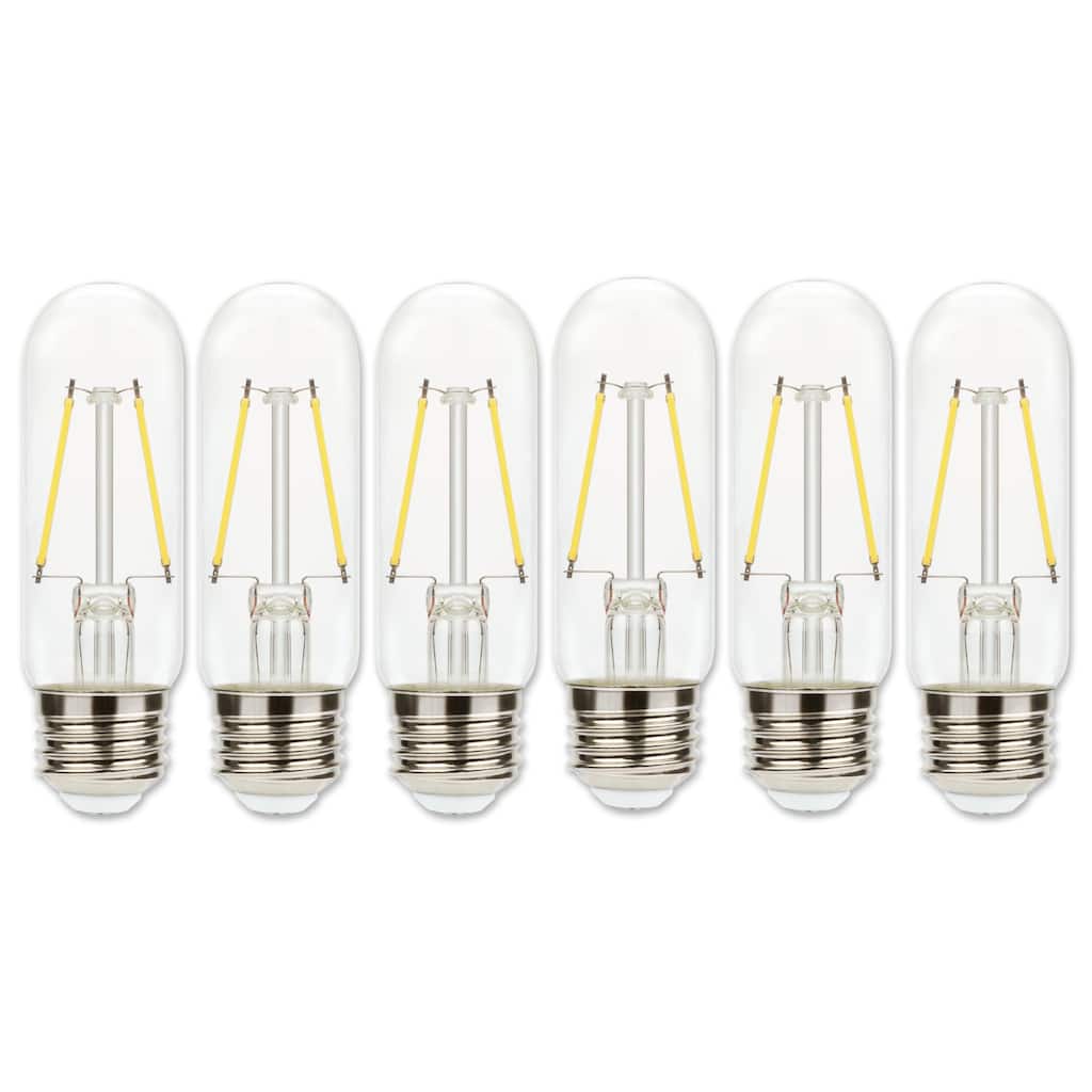 Westinghouse Lighting 3.5 Watt (60 Watt Equivalent) Clear T10 Dimmable Filament LED Light Bulb, Medium Base, 6 Pack - 6-pack