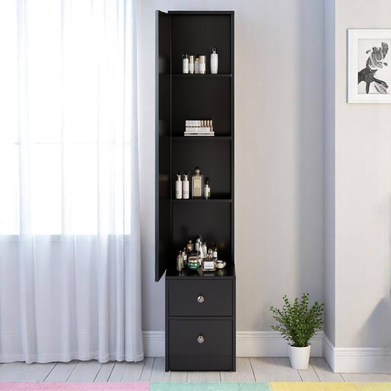 KISRAIS 31.5" Vanity Desk with Mirror, Light Power Station, and Hair dryer bracket