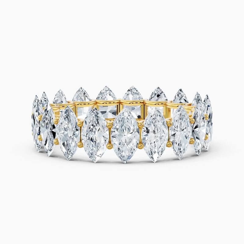 Auriya 14k Gold Marquise North-South Lab Grown Diamond Eternity Band 2.70 - 11.25 ct. tw. (F-G, VS) - 5.70 ct. wt. - 4 - Yellow