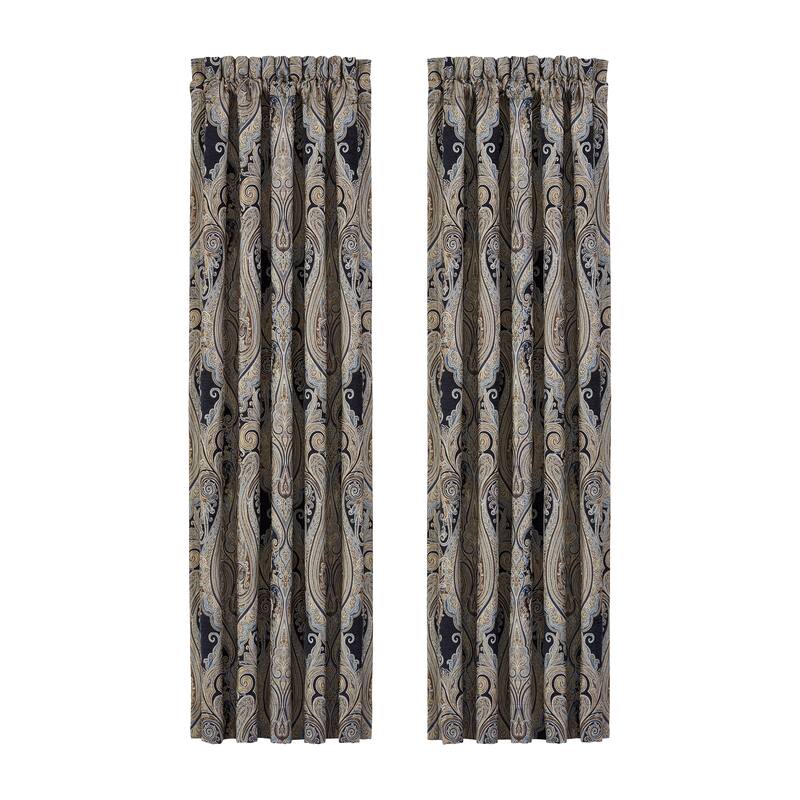 J. Queen New York Luciana Indigo Window Panel Pair
