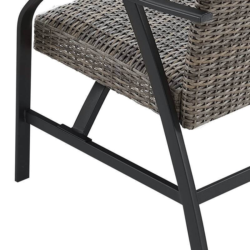 Outdoor Dining Chairs Patio Wicker Padded Rocking Motion Arm Chairs