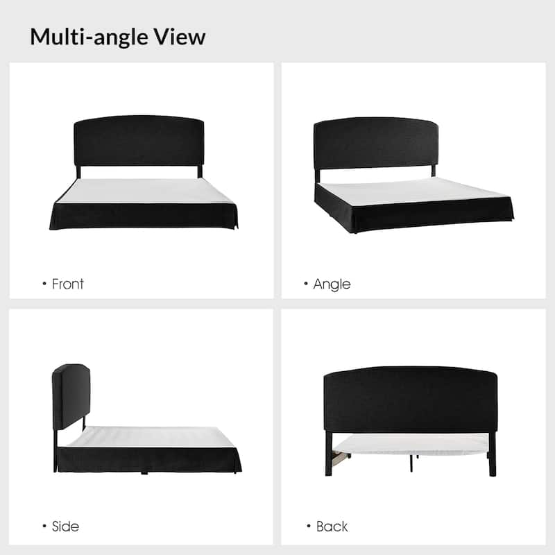 Knut Traditional 2 Piece Bedroom Upholstered Platform Bed with Washable Slipcover Set-QB by HULALA HOME