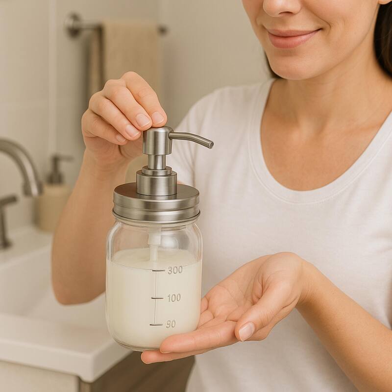 Creative Home 480 ml Mason Jar Soap Dispenser - Clear