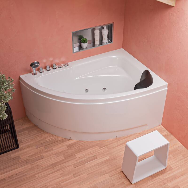EAGO AM161-L White Acrylic 5-foot Whirlpool Bath Tub With Left Drain