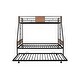 preview thumbnail 6 of 11, Black Twin over Full Size Metal Bunk Bed with Trundle, Heavy-duty Sturdy Metal, Noise Reduced, Safety Guardrail
