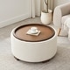 preview thumbnail 36 of 51, Huimo Modern round wooden tray Ottoman with Storage