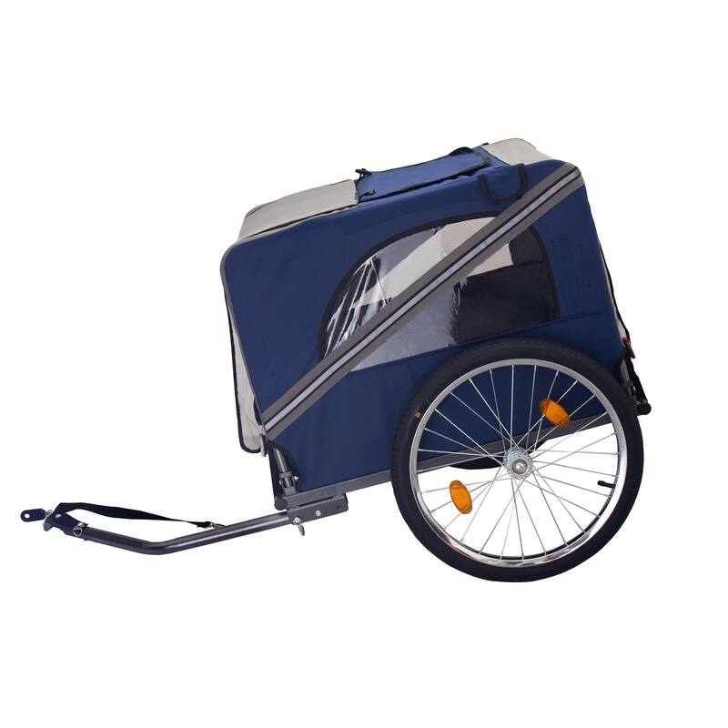 Durable Dog Bike Trailer with 20-Inch Wheels, Zippered Mesh Doors, and 88lb Capacity