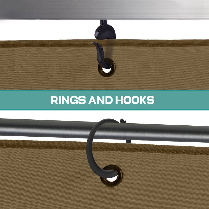 Aoodor Universal 12 x 14 ft. Gazebo Replacement Mosquito Netting Screen 4-Panel Sidewalls (Only Netting)