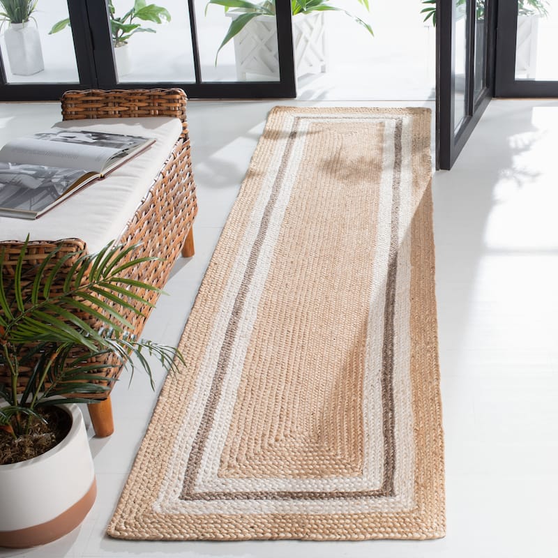 SAFAVIEH Natural Fiber Reva Jute Rug - 2'3" x 9' Runner - Natural/Ivory