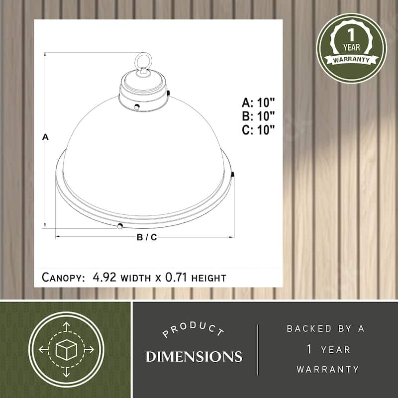 Sheffield 1L Dark Bronze and Gray Farmhouse Dome Pendant Light