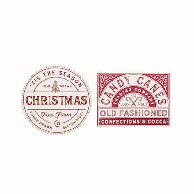 Transpac Small Metal Enamel Cmas Wall Decor Set of 2 Christmas Home Decorations