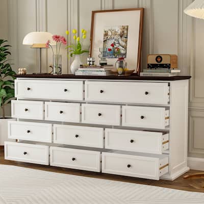 61"W Legant 12-Drawer Dresser for Modern Home Decor Accent Cabinet