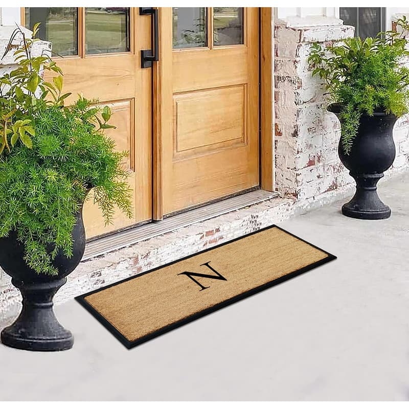 A1HC Rubber/Coir Molded Monogrammed Double Doormat 18"x48"
