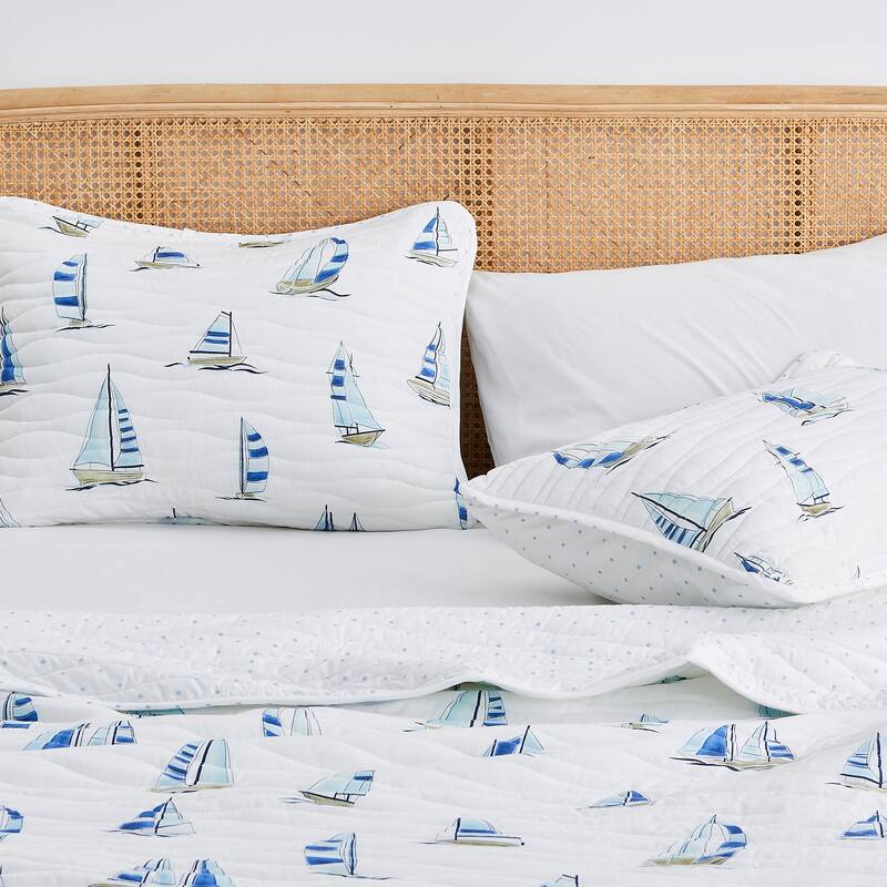 Linery & Co. Nautical Printed Reversible Quilt Set