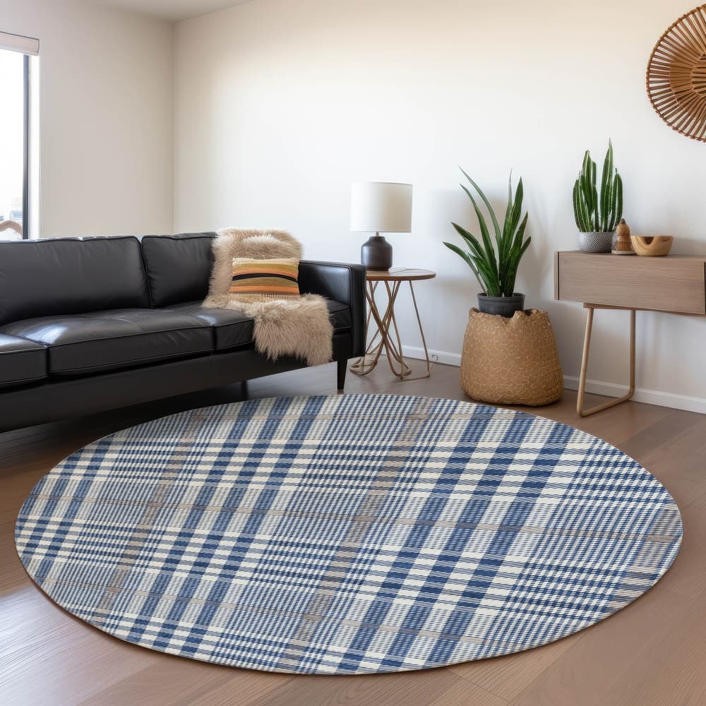 Premium Washable Super Soft Modern Plaid Mayfield Rug