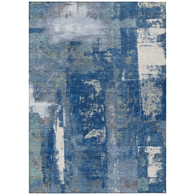 HomeRoots Abstract Transitional Rectangle Outdoor Rug