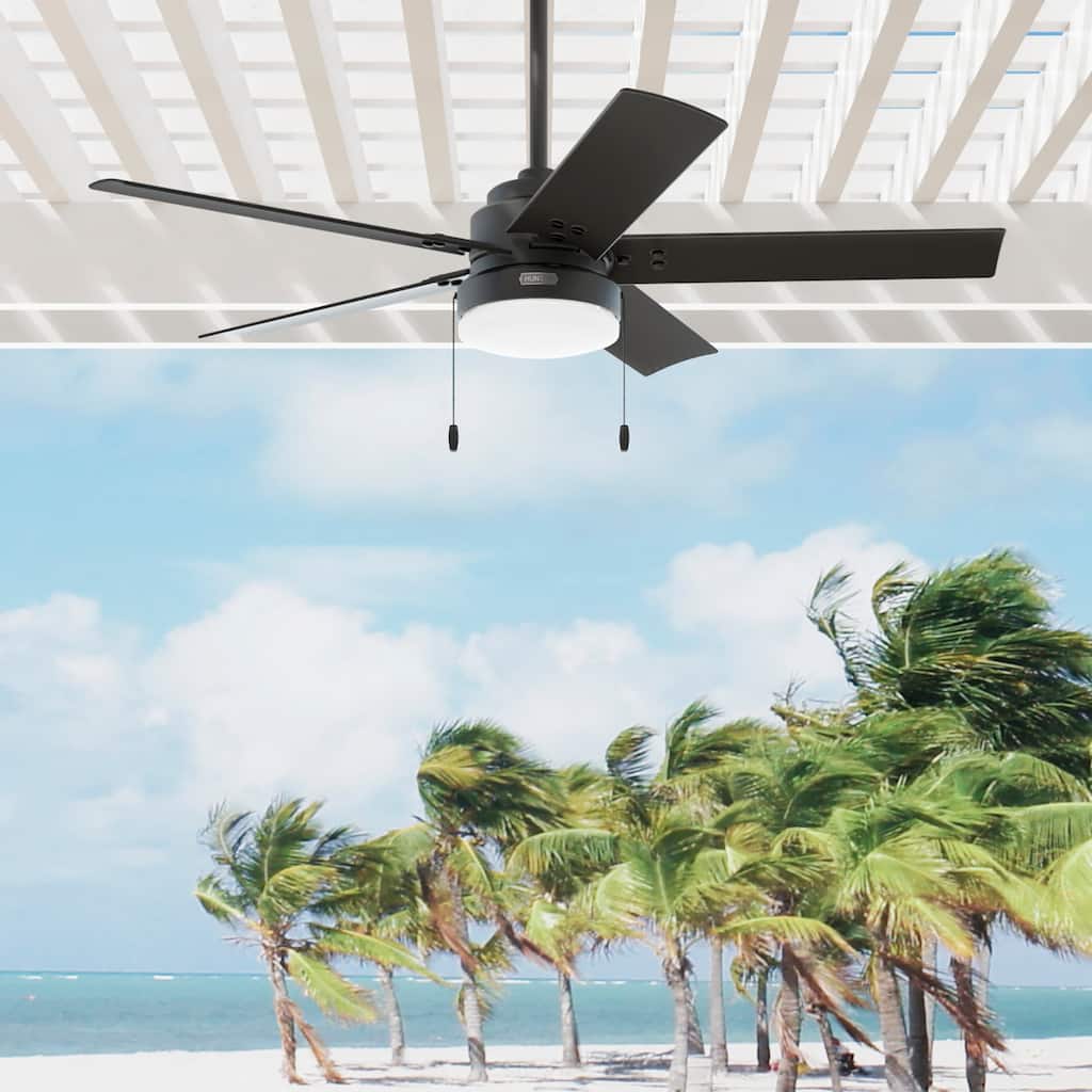 Hunter 52" Sea Point Ceiling Fan with LED Light Kit and Pull Chain, Wet Rated