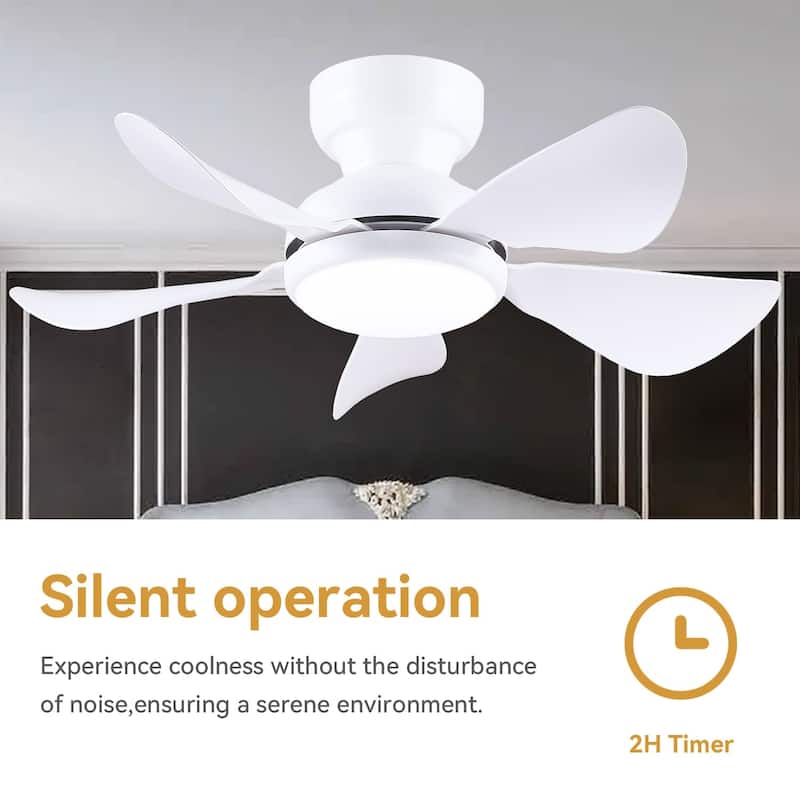 32/36/46/52 inches Low Profile Ceiling Fan with Light and Remote for Living Room Bedroom Kid's Room Patio