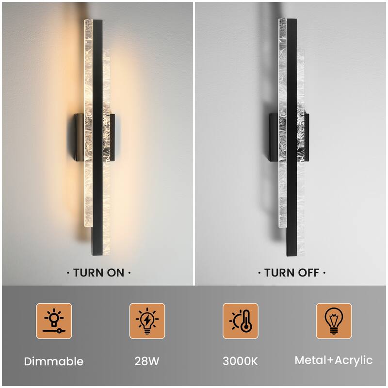 Modern Bathroom Vanity Light 24 inch Dimmable LED Bath Bar Light Fixtures Over Mirror - Wall Sconce