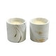 preview thumbnail 5 of 3, White and Gold Set of Two Marbled Candle Jars 7 Oz Elegant Home Decor