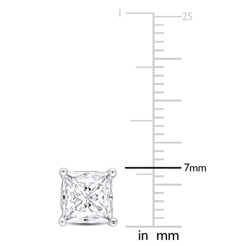 Miadora 2 1/2ct DEW Square Created Moissanite Stud Earrings in Sterling Silver