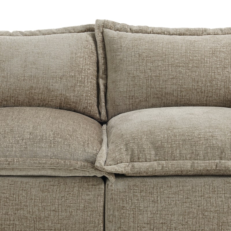 No Assembly Chenille Modular Sectional Sofa Comfy Cloud Couch