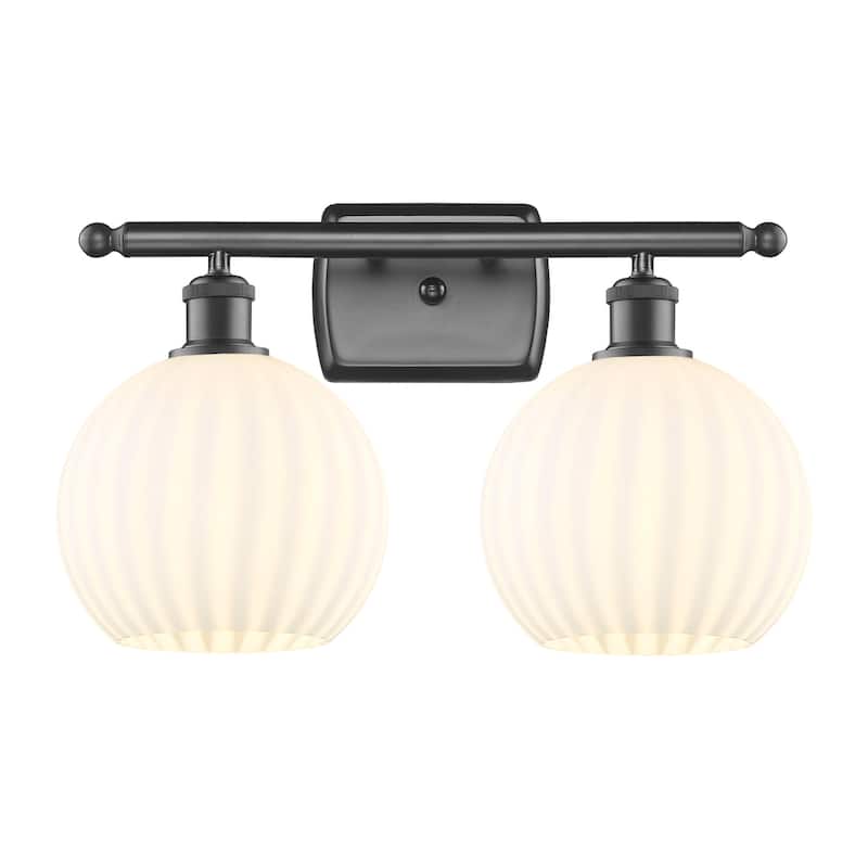 Innovations Lighting 516-2W-11-18 White Venetian Vanity White Venetian - Oil Rubbed Bronze / White Venetian