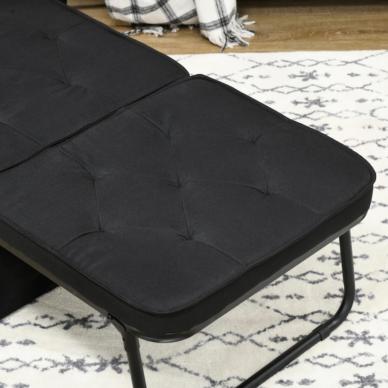 HOMCOM Ottoman Sofa Bed, 4 in 1 Multi-Function Button Tufted Folding Sleeper Chair Bed with Adjustable Backrest, Black
