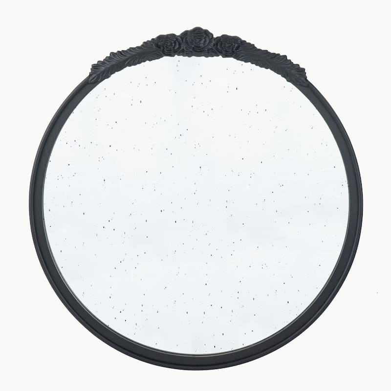 30"x30" Round Hand Carved Antique Mirror Frame