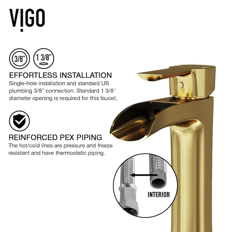 VIGO Niko 11" H Single Handle Single Hole Bathroom Vessel Faucet