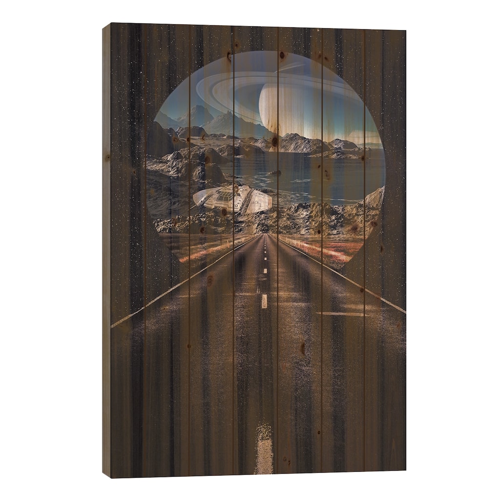 Road To Another Fantasy Space World Print On Wood by GEN Z - Multi-Color