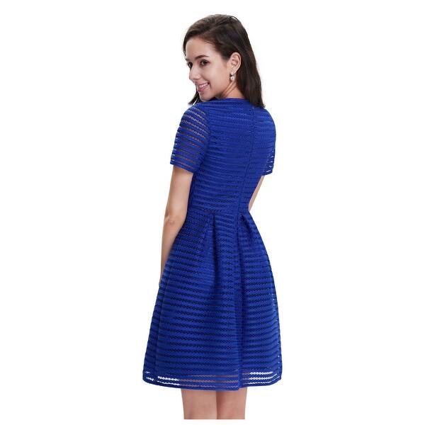 Shop Ladies Royal Blue Summer Swing Fit And Flare Dresses With