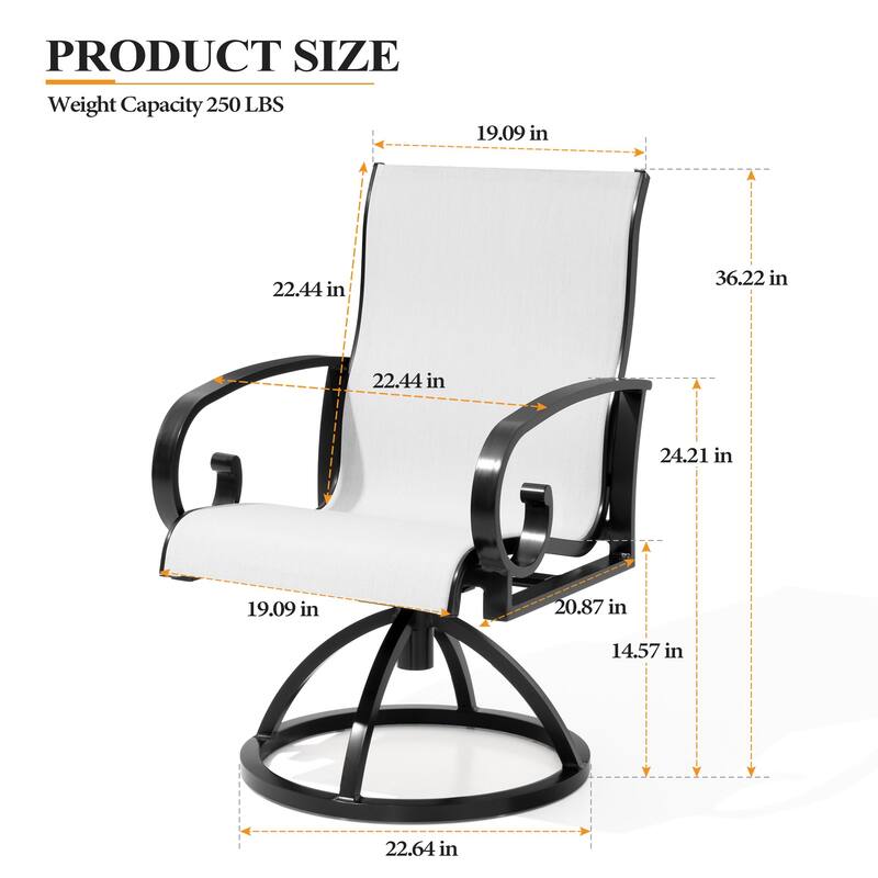 7/9/11-Piece Aluminum Patio Dining Set Sunbrella Swivel Chair and Dining Table with Umbrella Hole