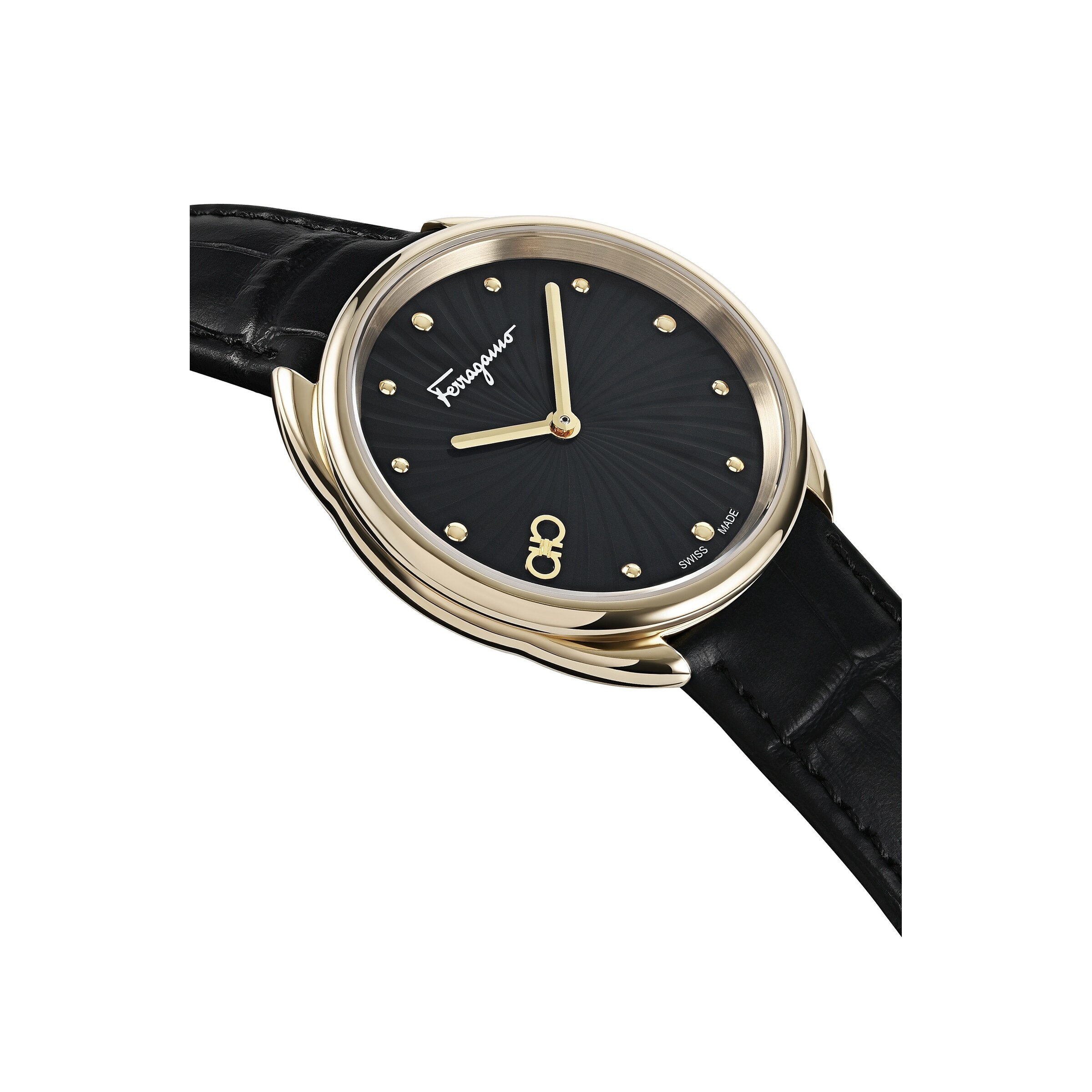 Ferragamo Black 36mm Womens Swiss Watch New Amazon.com: Ferragamo Womens Watches Black 34 mm Gancino  main image 3