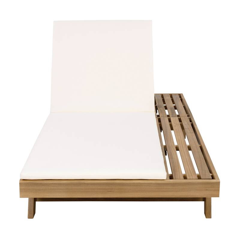 Lounge Chair Set with Open-Sided Design Black Lacquered Locust Wood Frame with Waterproof Cushions