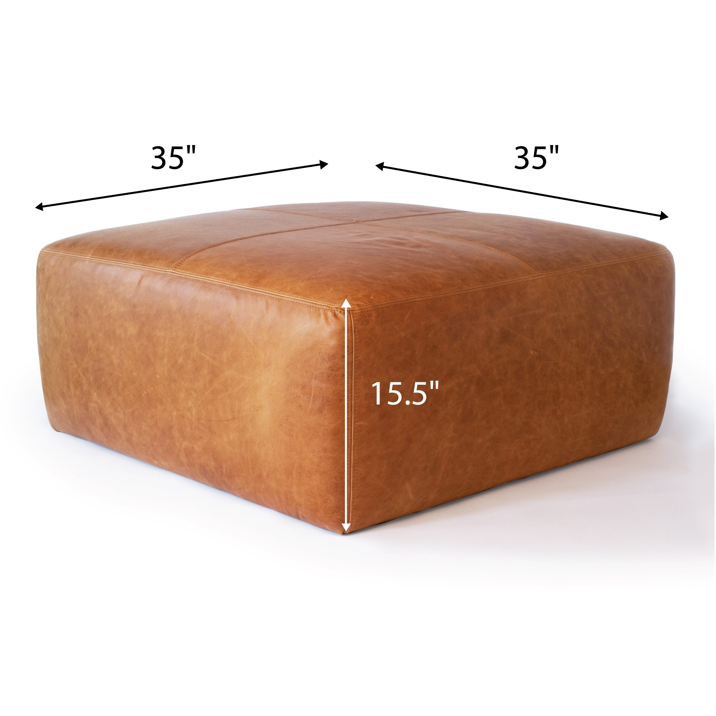 Strick & bolton sequoia hot sale ottoman in cognac tan