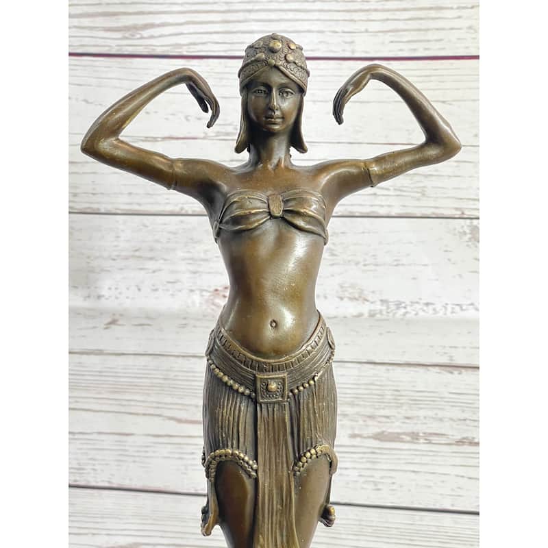 Illusion Of Virtue By Dimitri Chiparus Art Deco Bronze Sculpture Statue Belly Dancer