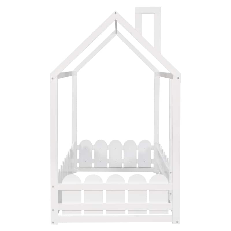 Twin Pinewood Playhouse Bed Frame with Roof