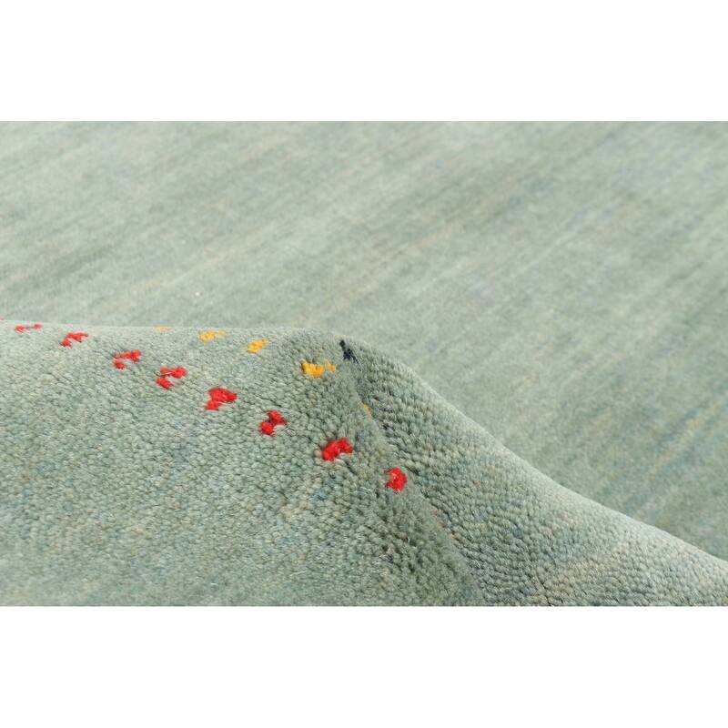 ECARPETGALLERY Hand Loomed Kashkuli Gabbeh Aqua Wool Rug - 4'1 x 5'9