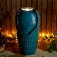 preview thumbnail 35 of 150, Glitzhome Oversized LED Lighted Ceramic Pot Floor Fountains for Outdoor Garden