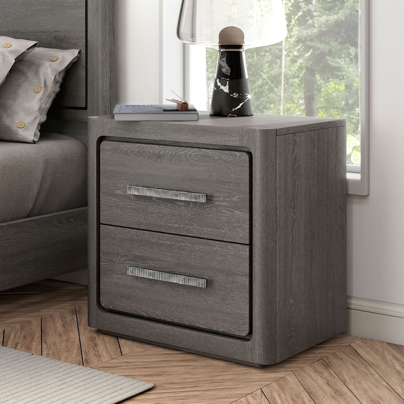 Furniture of America Sorelle Modern Solid Wood Nightstand with USB Ports