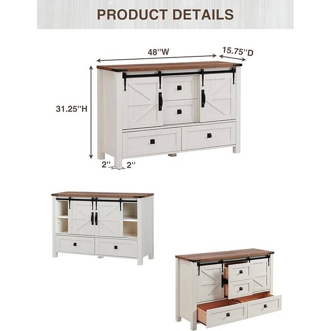 Farmhouse Dresser, Chest of Drawer, Dresser TV Stand, Storage Dresser