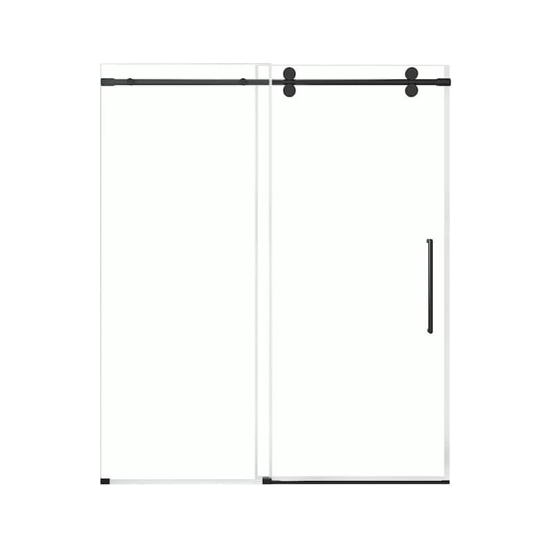 Reva Frameless Sliding Clear Alcove Shower Door Black
