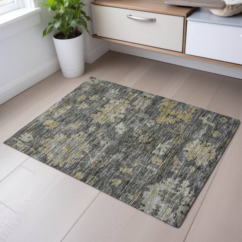 Premium Washable Super Soft Vintage Traditional Mayfield Rug - Gray - 1'8" x 2'6"