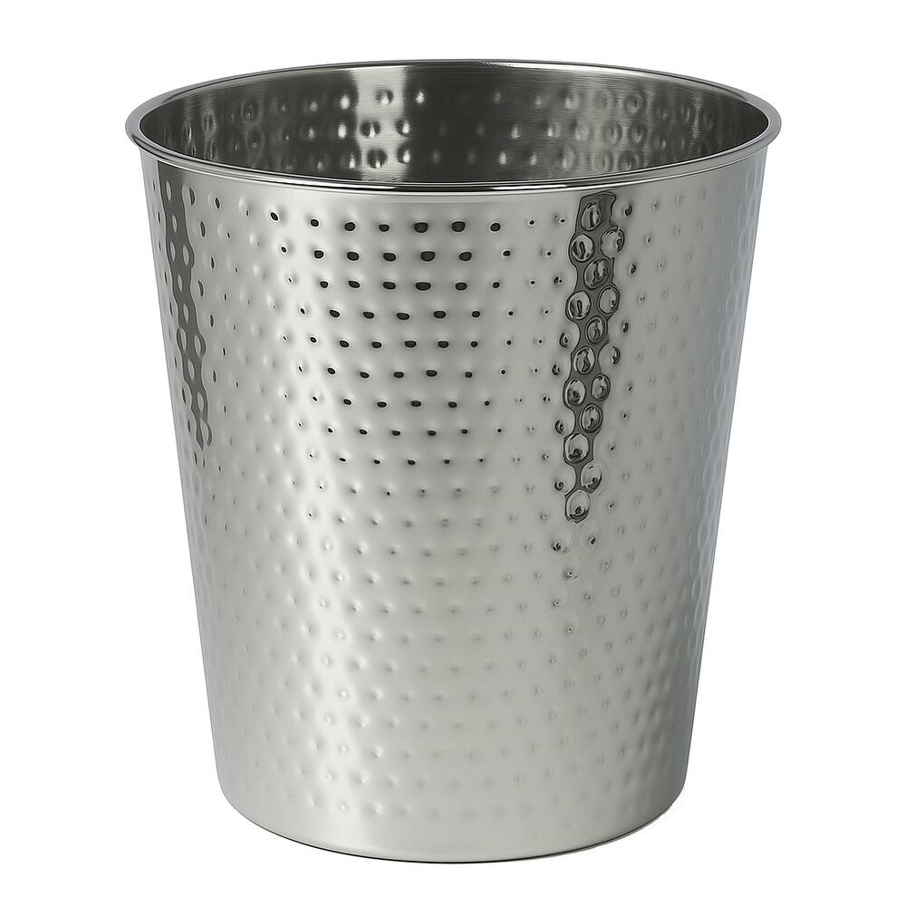 happimess Axel Modern Minimalist Hammered Steel 2-Gallon Wastebasket