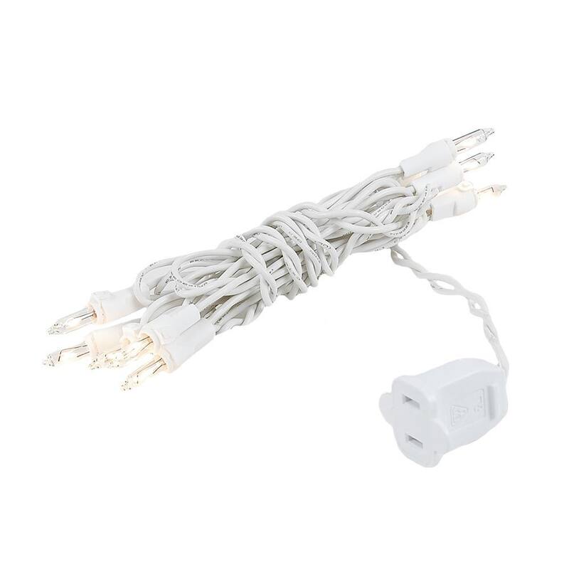 10 Light Clear Christmas Craft Mini Light Set, White Wire, 4' Long