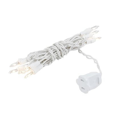 10 Light Clear Christmas Craft Mini Light Set, White Wire, 4' Long