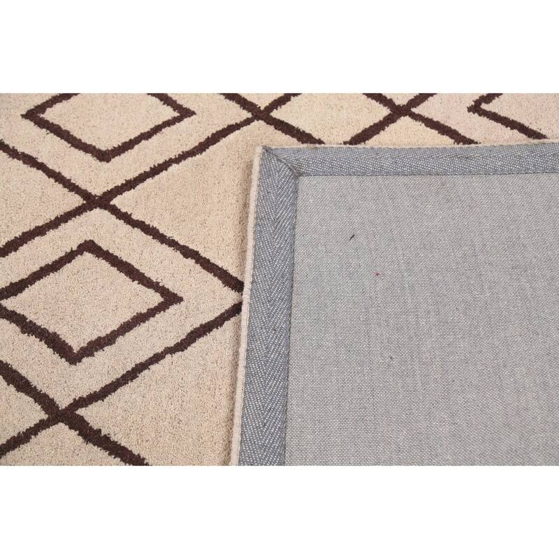 Trellis Geometric Contemporary Oriental Area Rug Wool Hand-tufted - 5'0" x 8'0"