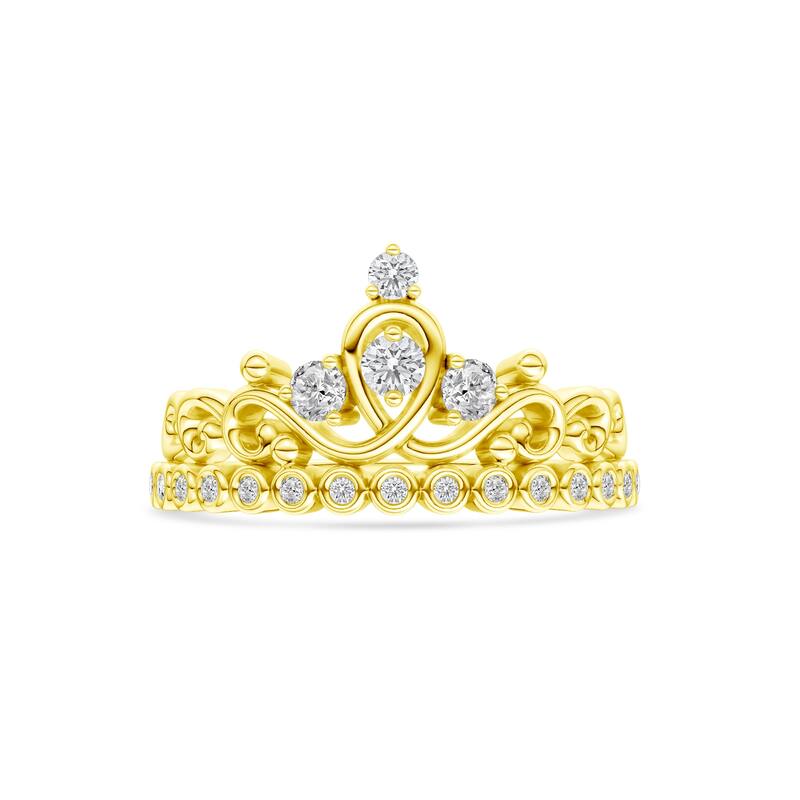 1/4ct TDW Diamond Crown Ring in 10K Gold for Women