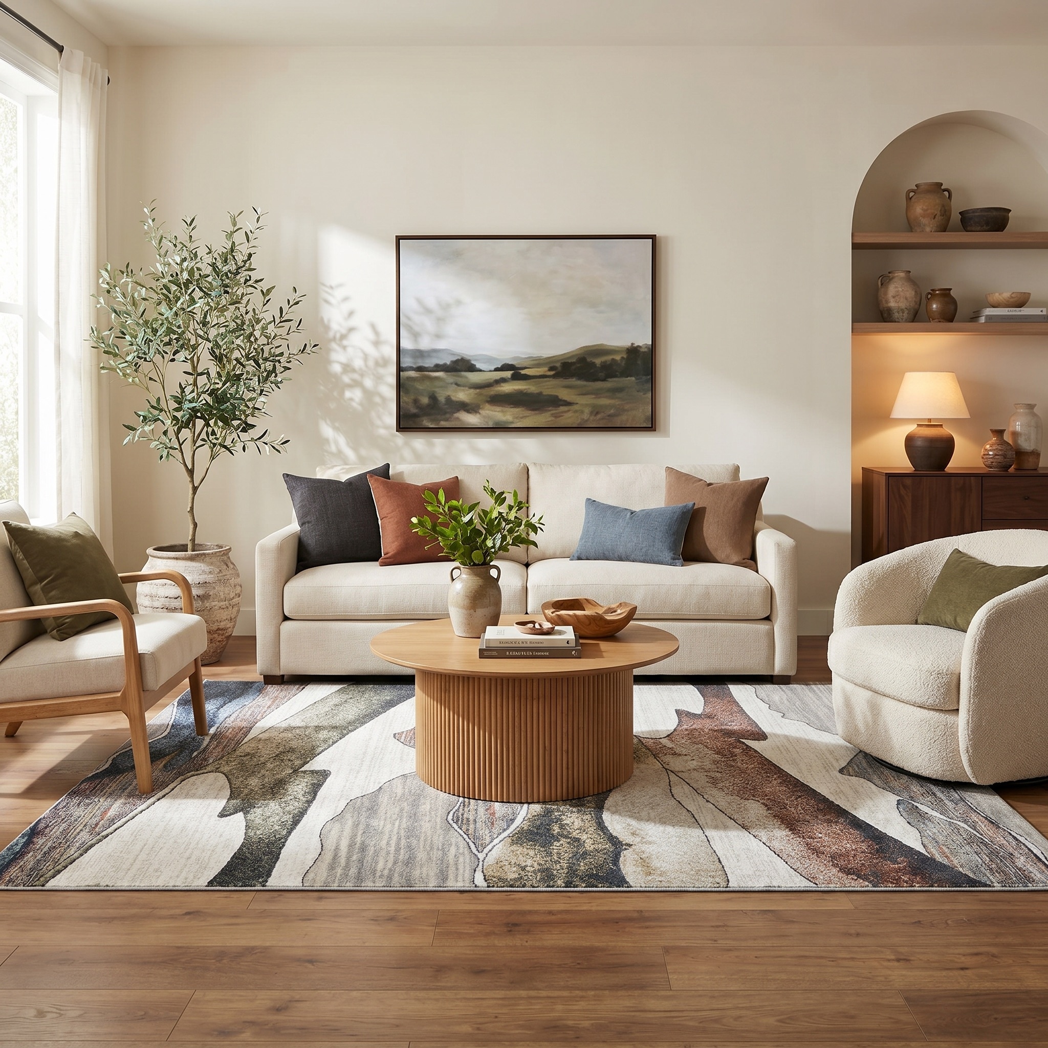 MDA Rugs Alloy Collection Modern Light Beige Area Rug